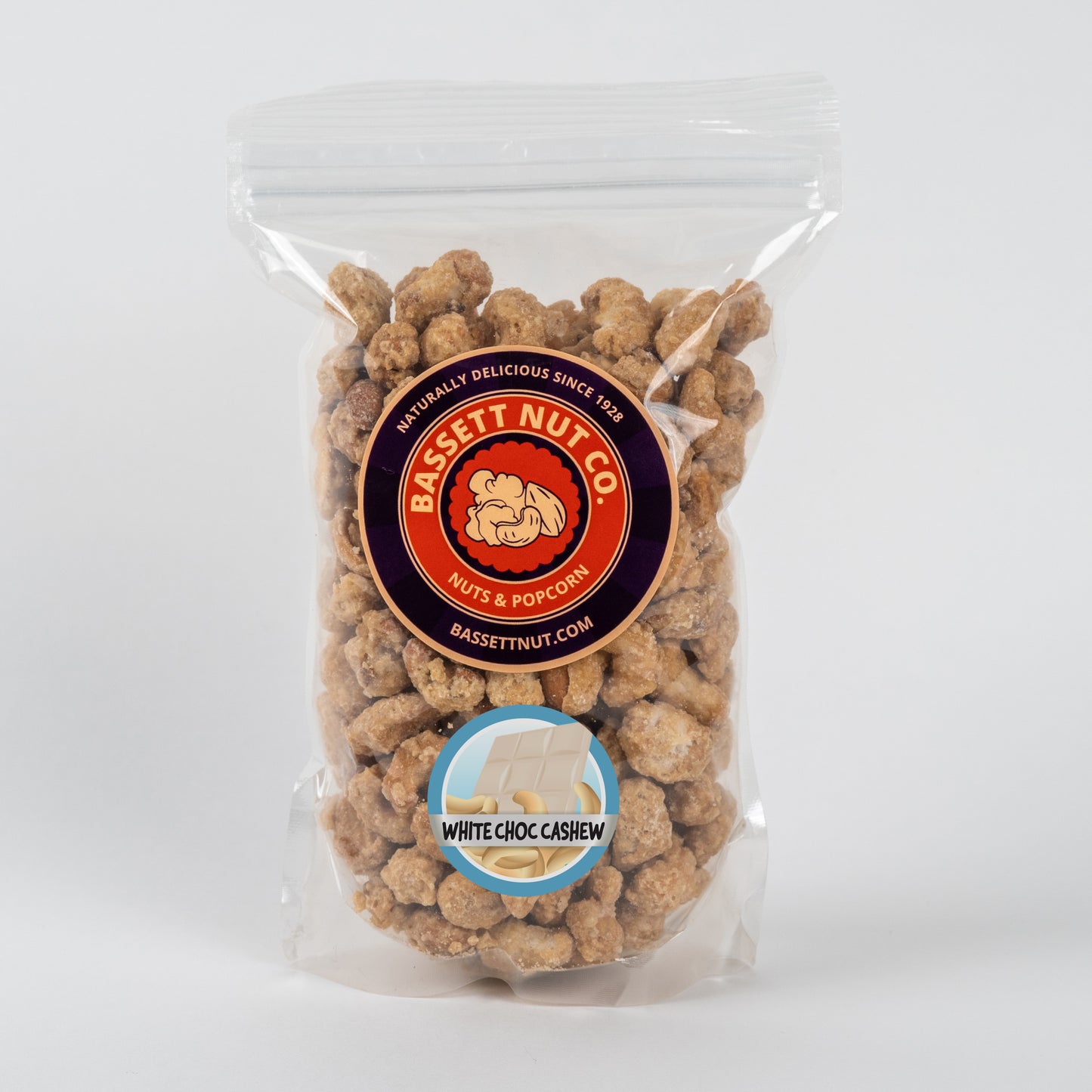 White Chocolate Cashews Bassett Nut Co. Toledo Ohio