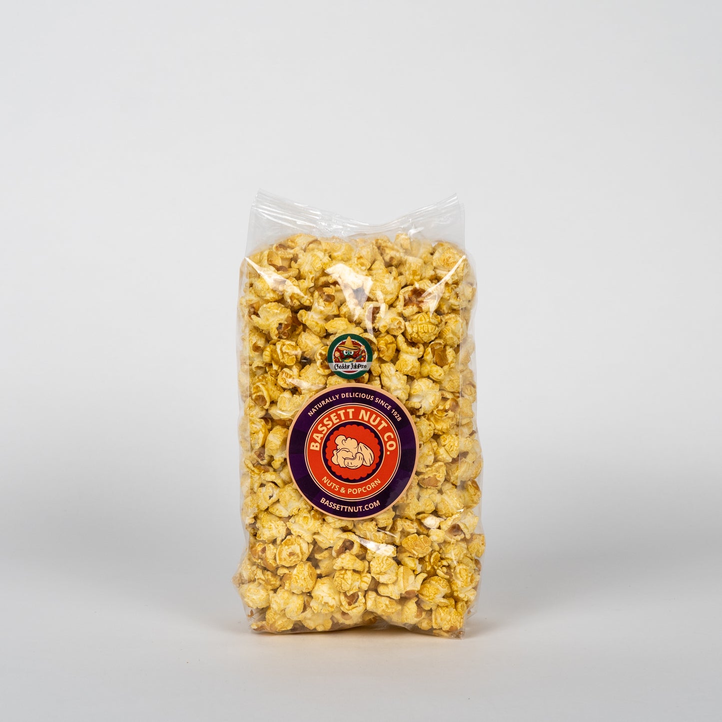Spicy cheddar jalapeno popcorn Bassett Nut Co. Toledo Ohio