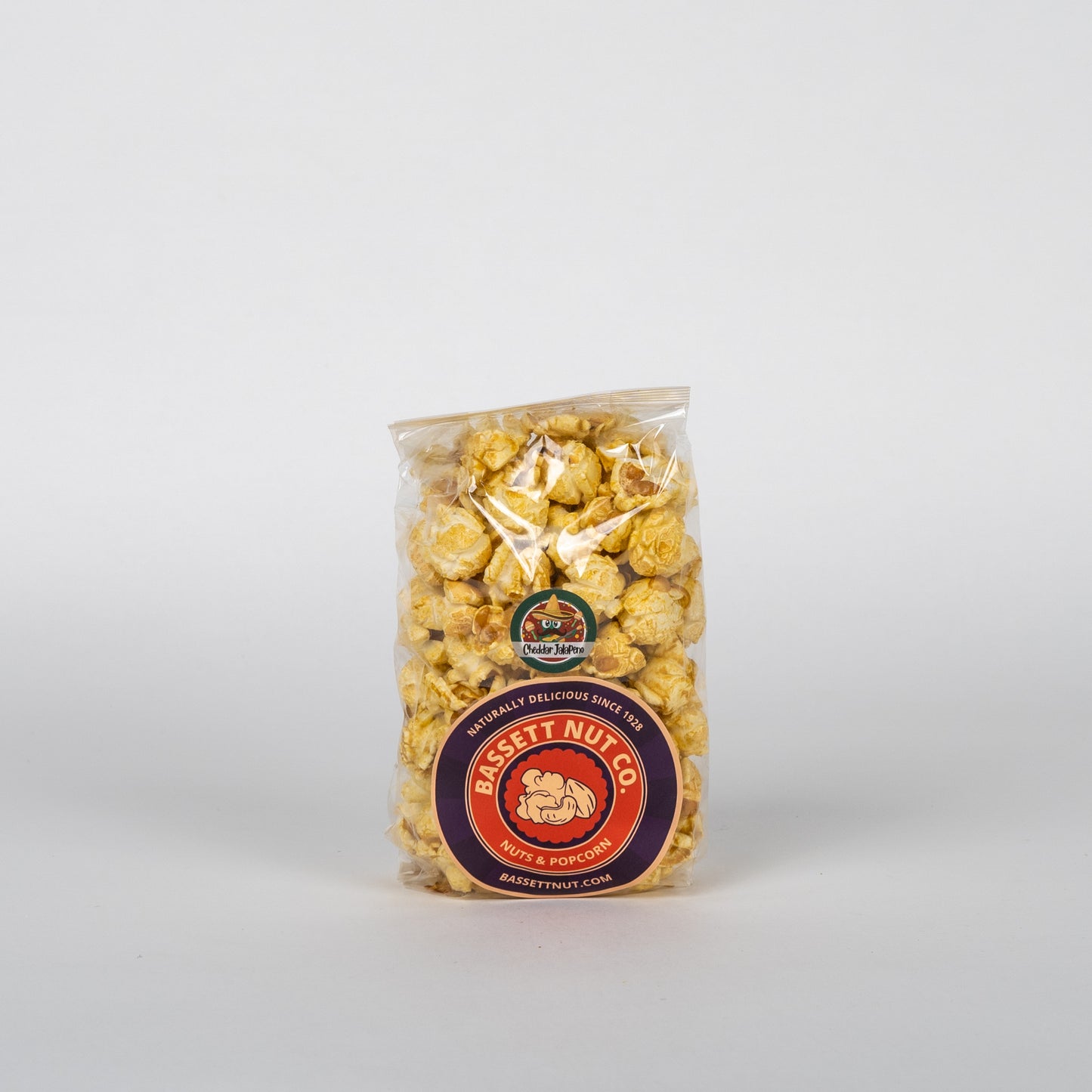 Spicy cheddar jalapeno popcorn Bassett Nut Co. Toledo Ohio
